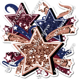 Star Bundle - Rose Gold, Navy Blue, Burgundy
