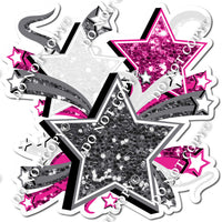 Star Bundle - Silver, White, Hot Pink