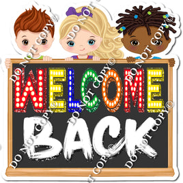 Welcome Back Sign with Kids Statement s
