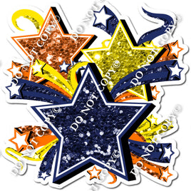 Star Bundle - Navy Blue, Yellow, Orange