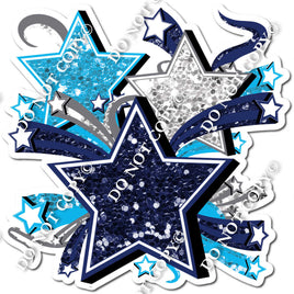 Star Bundle - Navy Blue, Light Silver, Caribbean