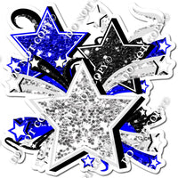 Star Bundle - Light Silver, Black, Blue