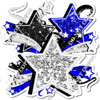 Star Bundle - Light Silver, Black, Blue