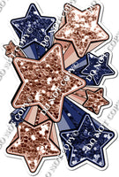 XL Star Bundle - Rose Gold & Navy Blue