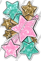 XL Star Bundle - Baby Pink, Gold, Mint