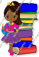 XL Dark Skin Tone Girl with Books w/ Variants s