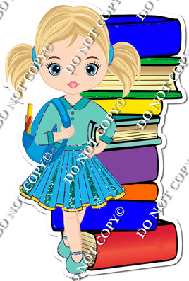 XL Light Skin Tone Girl with Books w/ Variants s