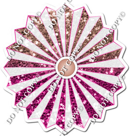 Sparkle White, Rose Gold, Hot Pink Ombre Fan