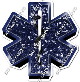 EMS - EMT Medical Cross - Sparkle Navy Blue
