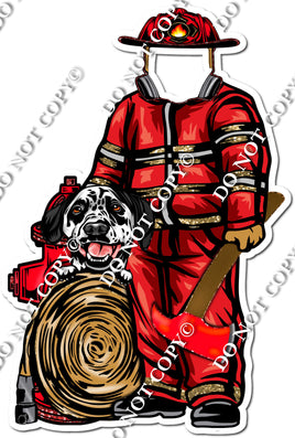 XL Fireman with Dog Face Cutout w/ Variants