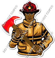 Dark Skin Tone Firefighter with Axe w/ Variants