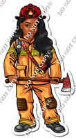 Dark Skin Tone Girl Firefighter w/ Variants