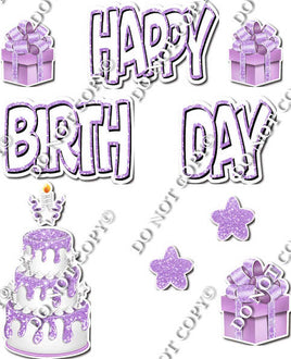 10 pc Happy Birthday - Swift - Lavender & White Flair-hbd0673