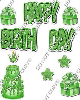 10 pc Happy Birthday - Swift - Lime Green Flair-hbd0676