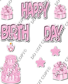 10 pc Happy Birthday - Swift - Baby Pink Flair-hbd0680