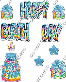 10 pc Happy Birthday - Swift - Tie Dye & Caribbean Flair-hbd0682