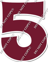 23.5" KG Individual Flat Burgundy - Numbers, Symbols & Punctuation