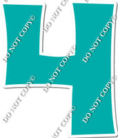 18" KG Individual Flat Teal - Numbers, Symbols & Punctuation
