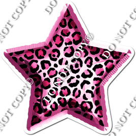 Pink Leopard Foil Balloon Star