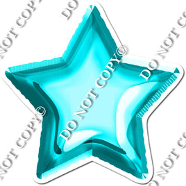 Turquoise Foil Balloon Star