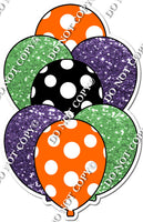 Sparkle Purple & Lime with Orange Polka Dot Balloon Bundle