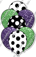 Sparkle Purple & Lime with White Polka Dot Balloon Bundle