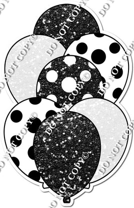 Sparkle Black & White Polka Dot Balloon Bundle