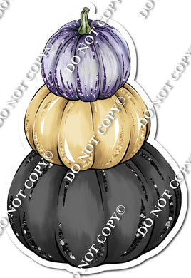 Black, Purple & Champagne Stacked Pumpkins w/ Variants