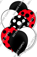 Flat Black & Red Polka Dot Balloon Bundle