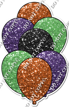 Sparkle Purple, Lime, Orange, Black Balloon Bundle