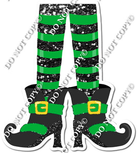 Pair of Green Sparkle Witch Legs