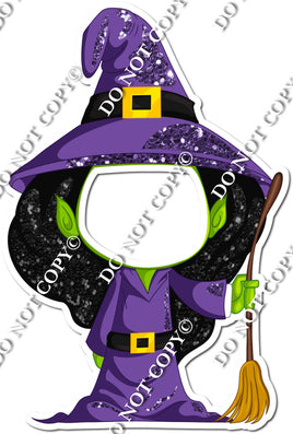 Purple Witch Face Cutout