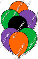 Flat Purple, Lime, Orange, Black Balloon Bundle