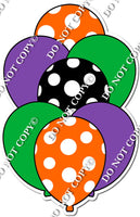 Flat Purple & Lime with Orange Polka Dot Balloon Bundle