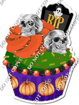 Halloween Cupcake with Skulls w/ Variants
