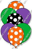 Flat Purple & Lime with Orange Polka Dot Balloon Bundle