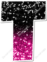LG 12" Individuals - Black / Hot Pink Ombre Sparkle