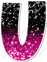 18" Individuals - Black / Hot Pink Ombre Sparkle