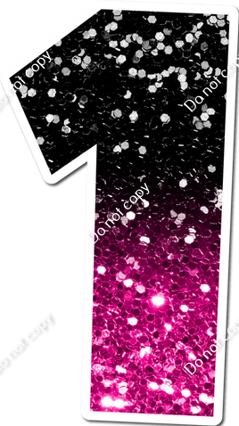 30" Individuals - Black / Hot Pink Ombre Sparkle