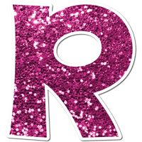 18" KG Individual Hot Pink Sparkle - Alphabet Pieces
