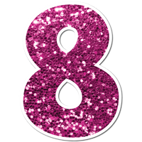 18" KG Individual Hot Pink Sparkle - Numbers, Symbols & Punctuation