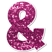 23.5" KG Individual Hot Pink Sparkle - Numbers, Symbols & Punctuation