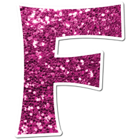 23.5" KG Individual Hot Pink Sparkle - Alphabet Pieces