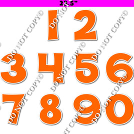 23.5" KG 10 pc Flat Orange - 0-9 Number Set