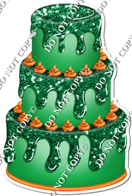 Green Cake with Orange Dollops