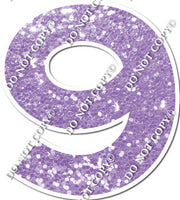 30" - XL KG Individual Lavender Sparkle Numbers