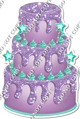 Lavender Cake with Mint Stars & Dollops