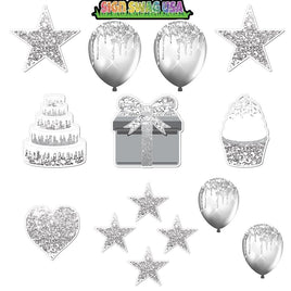 14 pc - Flair Set - Light Silver Sparkle