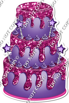 Purple Cake & Dollops, Hot Pink Drip