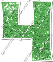 30" - XL KG Individual Sparkle Lime Numbers